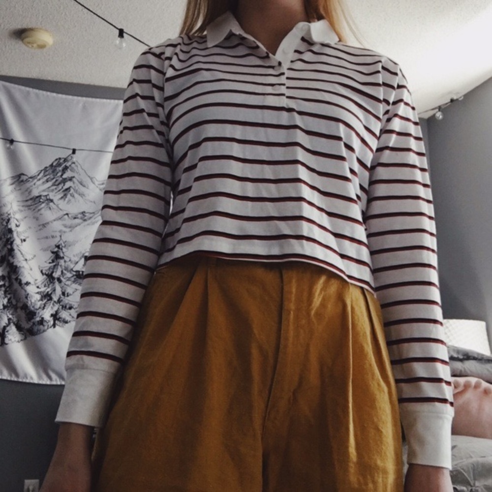 Cropped polo long sleeve